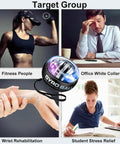 Wrist Gyro Ball With Led Lights For Strength And Rehab, Torque Ball Training Gear With Ball Sleeve And Safety Rope, Gift Box Included, Easy Start Operation, Durable Hand And Forearm Workout Tool used by fitness, office, rehab, students