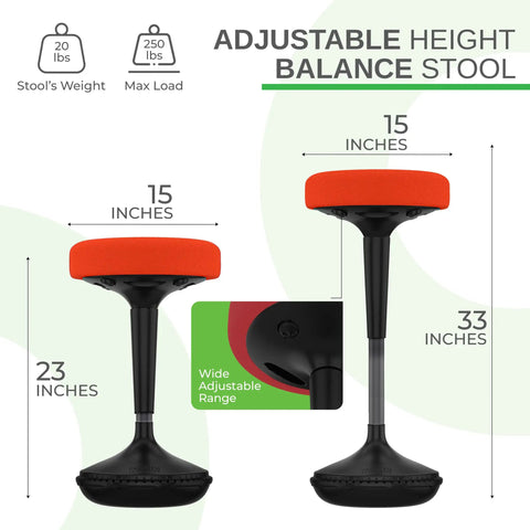 Adjustable Standing Desk Stool For Home Office And Classroom Use Ergonomic Active Sitting Chair dimensions and features