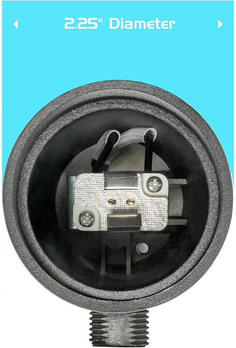 Close-up of socket interior for Waterproof Landscape LED Spotlight With Adjustable Directional Beam For Patio Deck Yard Garden