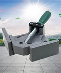 Heavy Duty Right Angle Clip Clamp Featuring Knockout Grip stays put for woodworking jigs, showing durable polymer body and screw mechanism.