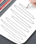 Real Deal Deep Hole Marker Pens 15 Pack Black Ink long neck marker creating precise lines on white paper.