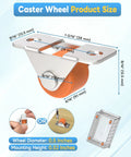 Caster wheel product size diagram showing dimensions of Mini Low Profile Rubber Caster Wheels 0.5 Inch, Self Adhesive And Screw Mounted.