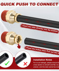 Three Eighths Push To Connect Pro Grade Brass Fittings Kit Straight And 90 Degree Elbow Combo DOT Approved installation diagram
