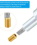 Brass threaded repair insert nut, 5 pcs, M8x1.25 to M6x1 reducer, with flathead screwdriver slot