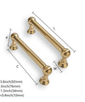 10 Pack 3-Inch Solid Zinc Alloy Cabinet Handles Brushed Gold Finish With Satin Brass Accents Heavy Duty Drawer Pulls Measurements