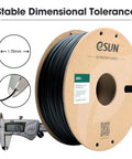 ABS Plus 1.75mm Filament For 3D Printing, Built Tough With Low Warping, Tight Dimensional Tolerance 0.05mm, 1kg Black Spool