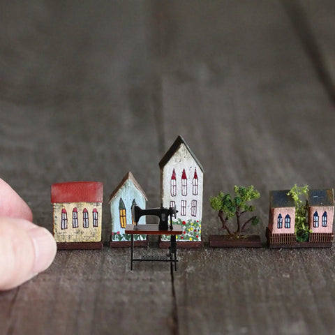 Authentic Vibes Rad Tiny 1/24 Scale Miniature Sewing Machine Dollhouse Replica And Home Decor Ornament Super Detailed Tabletop Accessory For Craft Rooms And Serious Collectors with miniature houses.