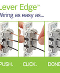Lever Edge 15 Amp Single Pole Rocker Switch 10 Pack White Model E5601 MW Fast Wire Insertion demonstration