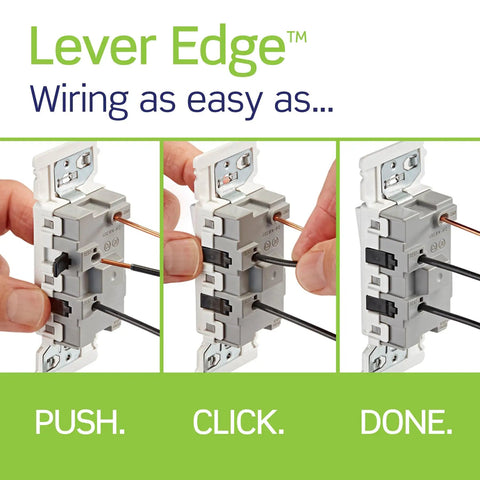 Lever Edge 15 Amp Single Pole Rocker Switch 10 Pack White Model E5601 MW Fast Wire Insertion demonstration