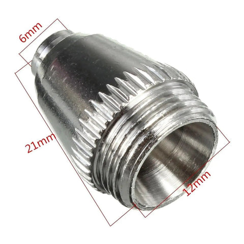 Heavy Duty Plasma Torch Consumables Kit With Two Premium Cups And Secure Brackets For Smooth Industrial Cutting On Steel Auto Parts, detailed view of plasma torch cup with measurements.