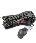 Universal 12V Rock Lights Wiring Harness Kit with 16AWG lead, rocker switch, relay and fuse for LED light bar and work light
