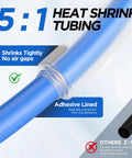 Get That Perfect Fit With This 5 To 1 Heat Shrink Tubing Roll Kit Offering 70 Feet Of Marine Grade Waterproof Adhesive Lined Dual Wall Electrical Wire Wrap For Tight Automotive And Diy Projects In Clear: blue dual-wall tube shrink fit