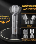 Heavy Duty 3/8 Inch Drive Spark Plug Socket Set Magnetic Rotary Receptacle with 14mm CR-V swivel feature displayed