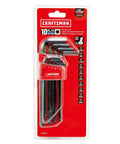 Ball End Hex Key Set With Allen Wrenches 10 Piece Metric Mm Sizes 1.5mm to 10mm Black Oxide Coated Steel in packaging