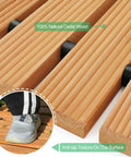 Close-up of 100% natural cedar wood on 8 Ft Cedar Garden Pathway Roll Out Walkway For Patio And Beach Events.