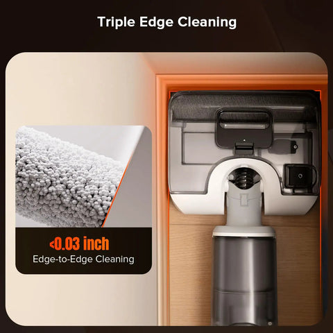 All In One Cordless Vacuum Mop For Hard Floors With 20000Pa Suction Wet Dry Cleaning Edge To Edge Self Cleaning Electric Mop detail