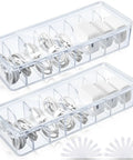 2 Pack Cable Organizer Box With Lids Clear Plastic Cord Storage Box For Home Office Desk Electronics Organizer Includes 20 Silicone Wire Ties