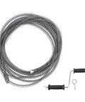 Bad To The Bone Manganese Steel Drill Powered Snake Auger Nukes Tough Clogs In Kitchen Sink Bathroom Tub And Sewer Pipe Restore Smooth Water Flow DIY Plumbing Saver coiled steel cable with handle for drain cleaning.