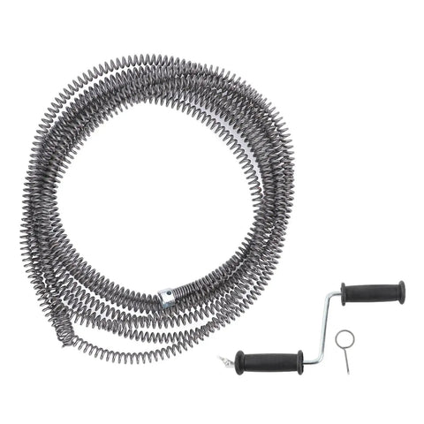 Bad To The Bone Manganese Steel Drill Powered Snake Auger Nukes Tough Clogs In Kitchen Sink Bathroom Tub And Sewer Pipe Restore Smooth Water Flow DIY Plumbing Saver coiled steel cable with handle for drain cleaning.