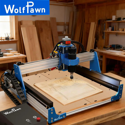 Beefy All Metal 3 Axis CNC Router Engraver With Steel Wheel Milling, 500W Trimmer And Linear Rail Driven, Working Area