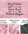 4-In-1 Gaming Desk Pad Set With Keyboard And Mouse Wrist Rests Coaster And Large Desk Mat For Home Office And Gaming Ergonomic Spill-Resistant Easy To Clean Pink Stay Positive design with durability and non-slip features.