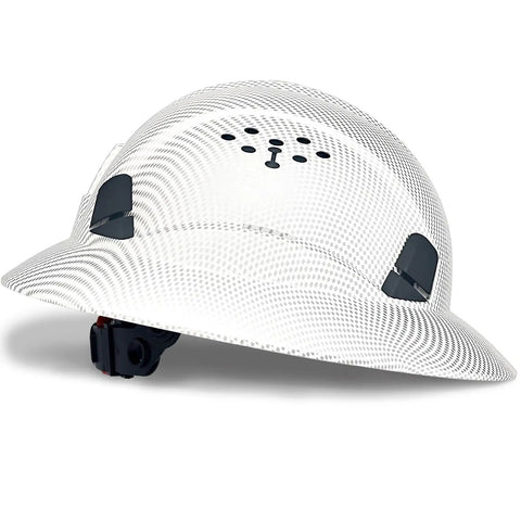 Full Brim Hard Hat With Vented Design Adjustable Fit Lightweight Construction Safety Helmet With Sunshade Built For The Job Site Industrial Head Protection ANSI Approved All Day Comfort