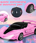 Rad Remote Control Car For Girls 1 To 18 Scale Pink Sports Racing Toy With LED Headlights Easy To Drive For Kids Ages 3 4 5 6 7 8 12 Perfect Birthday Gift with detailed craftsmanship and anti-slip tires.