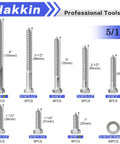Heavy Duty Stainless Steel Lag Bolts Kit For Wood With Washers 92 Piece Set Includes Hex Lag Screws In 1 Inch 1.25 Inch 1.5 Inch 2 Inch 2.5 Inch 3 Inch 3.5 Inch And 4 Inch Lengths For Solid Wood Projects