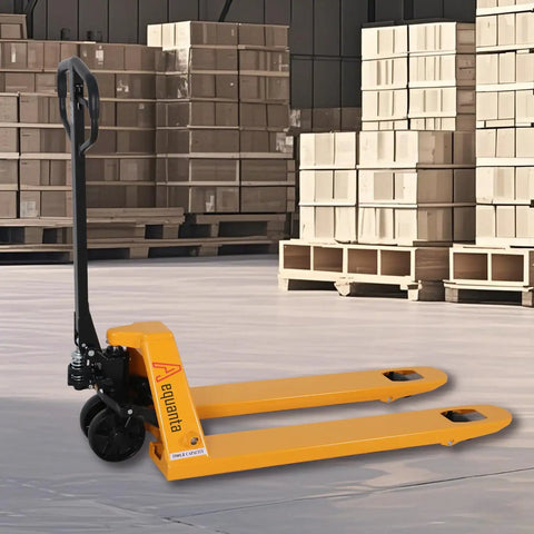 Heavy Duty Manual Pallet Jack With 5500 Lbs Capacity No Sweat Hydraulic System Ironclad Frame Big Load Hauler For Commercial Warehouses And Smooth Fork Moves