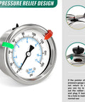 Stainless Steel Dry Low Pressure Gauge Back Mount 2 Inch Dial 0-160 Psi Dual Scale NPT Quarter Inch Thread Waterproof Design