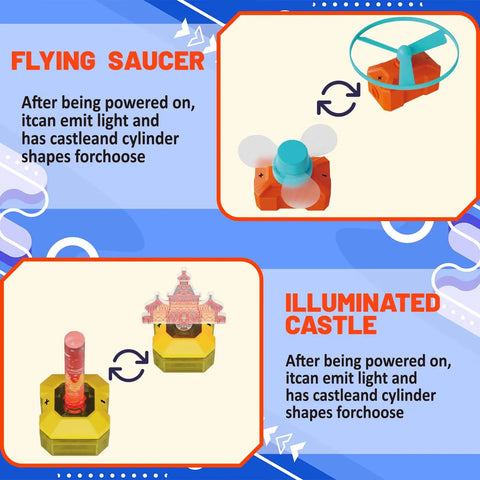 Awesome Hands On Science Kit For Kids With 177 Plus Projects Circuit Exploration Set Flying Saucer and Illuminated Castle