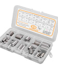 33 Piece M8x125 Stainless Steel Threaded Inserts Kit Self Tapping Design For Wood Furniture Drawer Pulls And Shipping Crates, case open
