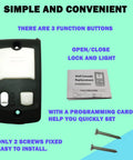 Series II Garage Door Opener Wall Console Replacement For Genie Style Openers With Sure Lock Light Control Button, kit with screws