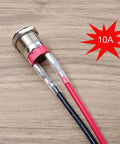 2 Pack Waterproof Latching Push Button Switch 0 To 250V Variants Including 5V 12V 24V 110V 220V 10 Amp Stainless Steel 16mm With Connector Wire Built Tough For DIY Projects And Everyday Gadgets. 16mm stainless steel latching switch with connector wires and 10A rating