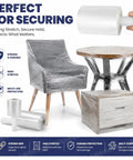 Pro Level Mini Stretch Wrap With No Sweat Handle 5 Inch By 1000 Feet 80 Gauge Cast Film 8 Pack securing furniture during moving.