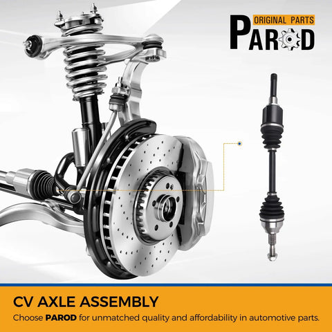 Front Left CV Axle Shaft Assembly For Ford Fusion And Lincoln MKZ with heavy-duty joints near disc brakes and suspension.