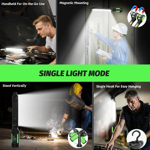 Mechanics using Rechargeable Mechanic Light 2-In-1 Magnetic Light Bar With Motion Sensor in various work settings.
