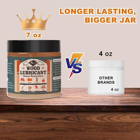 Premium Wood Lubricant Paste Wax That Unsticks Stubborn Drawers And Cabinet Slides By Cutting Friction From Antique Furniture Joints With Zero Residue Comes Ready With Application Brush And Work Gloves, 7 oz vs 4 oz jars.