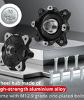 Front Left And Front Right Wheel Hub Set For Polaris Ranger And RZR UTVs Fits 2009 To 2014 Ranger 700 800 4X4 Crew 6X6 Diesel 900 570 ACE 570 900 OEM Replacement Bearing Hub Assembly, forged aluminum hub with M12.9 bolts
