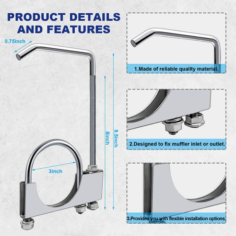 3 Inch Exhaust Clamp With Hanger Kit For Cars Trucks And SUVs Built To Haul Heavy Duty Steel Details Features