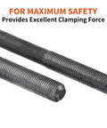 Close-up of rust-resistant steel U-bolts from Trailer U Bolt Kit for 3500 Lb Round Axle, 2 3/8 Inch Beam, 1/2 Inch U Bolts, 2 Inch Thread Pitch.