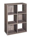 6 Cube Storage Organizer With Vertical Or Horizontal Setup Easy Assembly Modular Cube Shelves Natural Gray Wood Finish