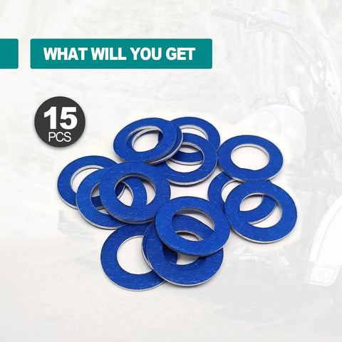 15 Pcs Aluminum Oil Drain Plug Gasket Set With 12mm OEM Seals Replacement Crush Washer Gaskets For Cars Trucks Durable