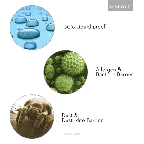 99 Point 99 Percent Waterproof Mattress Protector With Non Staining Cotton Terry Surface Vinyl Free King Size 15 Year Warranty Keeps Mattress Dry Without Altering Feel liquid-proof allergen dust mite barrier