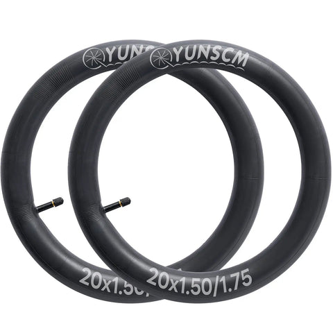 Two Pack 20 Inch Bike Inner Tubes For 20x1.50 Or 20x1.75 Tires Fits ETRTO 40 47 406 With AV32mm Schrader Valve Premium Butyl Rubber