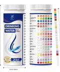 21-In-1 Water Test Strips 125 Count pH Hardness Lead Mercury Chlorine Nitrate Fluoride Heavy Metal Test Kit displayed in a cylindrical container.