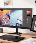 19.5 Inch HD Monitor With 1440x900 Resolution 75Hz Refresh Rate Built In Audio Flicker Free Eye Comfort Blue Light Filter Visual Protection Tech For Home And Office Setup HDMI And VGA Ports on desk