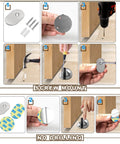 Installation guide for Magnetic Door Stop With Self Adhesive Mount, Brushed Nickel Stainless Steel Floor Stop For Bottom Of Door, No Drill Easy Install Door Holder Catch, Fits Gaps Under One Half Inch, Silver