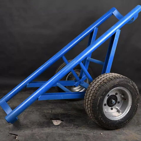 Premium Power Pole Transporter Single Hand Dolly Hauler Rig For Cement Bags And Electrical Hardware Tow Behind Trailer side view