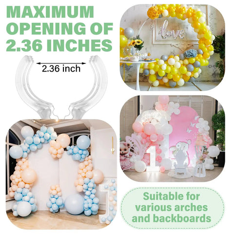 Go-To 10 Pack Large Balloon Arch Clips 3.5 Inch Transparent Spring Clamps for Balloon Arches Backdrops Crafts Heavy Duty Holders